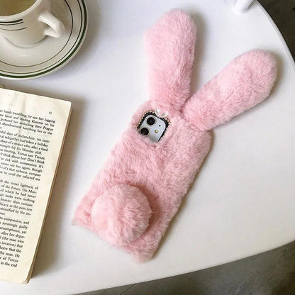 JAVY Plush Rabbit Cute Warm Phone Case Fur Cover For Iphone - IDefend