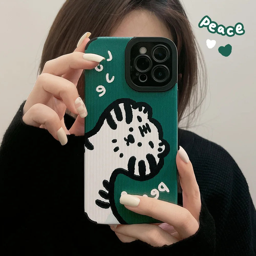 Retro tiger leather phone case for iphone - IDefend