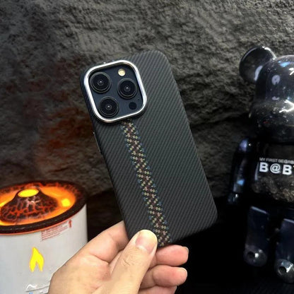 Carbon Fibre Relief Wireless Charging MagSafe Phone Case for iPhone - IDefend