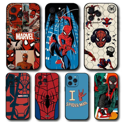 M-Marvel S-Spider-Man Phone Case For IPhone 17 15 Pro Max 14 Pro 12 11 13 Mini X XR XS 16 Plus SE Back Cover