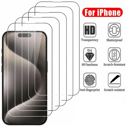 IPhone Tempered Glass Screen Protector 5Pcs - IDefend