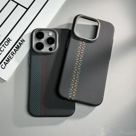 Geometric Carbon Fiber Texture 3D Relief Magsafe Phone Case for iPhone - IDefend