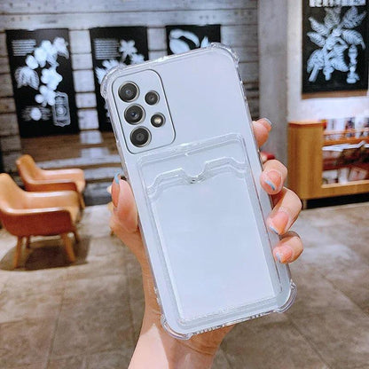 Luxury Card Holder Wallet Clear Case For Samsung - IDefend