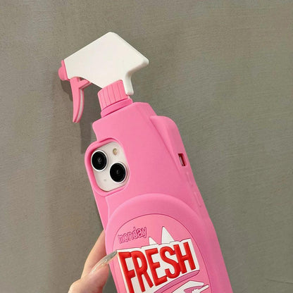 Pink Chic Fresh Clean Bottle Style 3D Cartoon for iPhone - IDefend