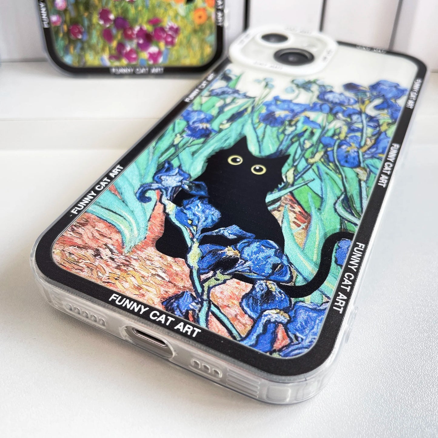 Claude Monet Van Gogh Funny Cat Art Phone Case For iPhone - IDefend