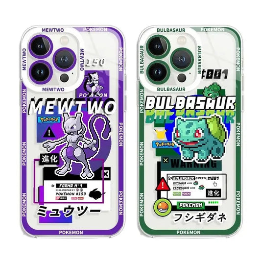 Pokemon Mewtwo Bulbasaur Transparent Phone Case For iPhone - IDefend