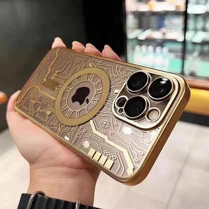 Luxury Circuit Pattern For Magsafe Case For iPhone - IDefend