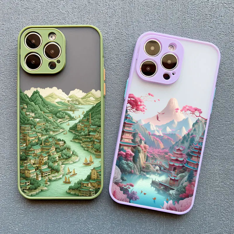 Fashion Magnificent Mountains And Rivers Scenery Phone Case For iPhone