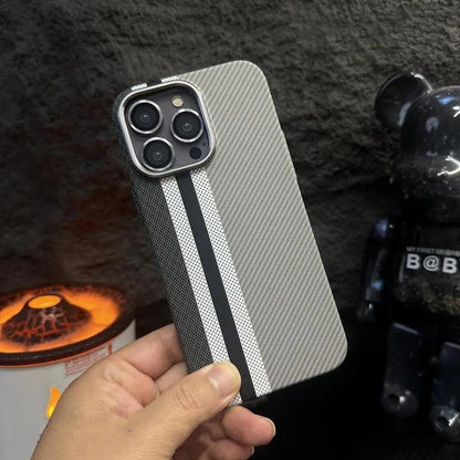 Carbon Fibre Relief Wireless Charging MagSafe Phone Case for iPhone - IDefend