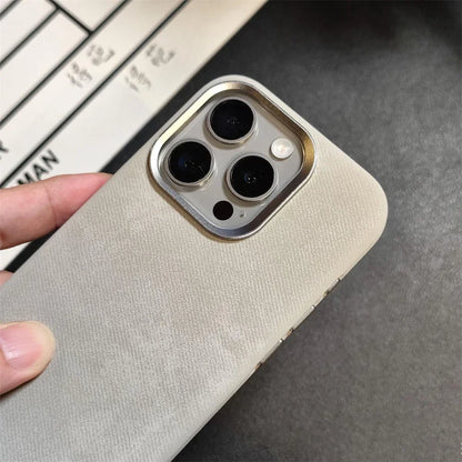 Luxury For MagSafe Fiber Leather Case For iPhone - IDefend
