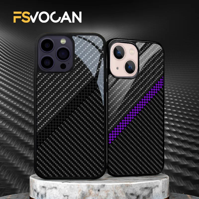 Carbon Fiber Pattern Slim Case For iPhone