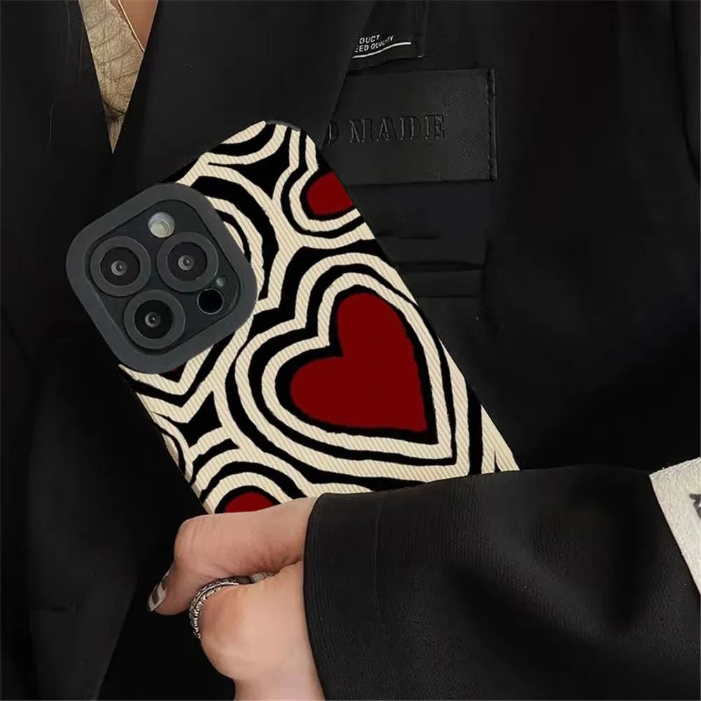 Fashion Romantic Love Hearts Phone Case For iPhone