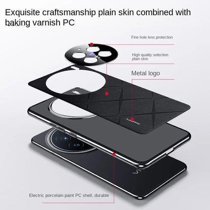 For VIVO X200 Pro Case Luxury Vegan Leather Lens Protective Back Case For VIVO - IDefend