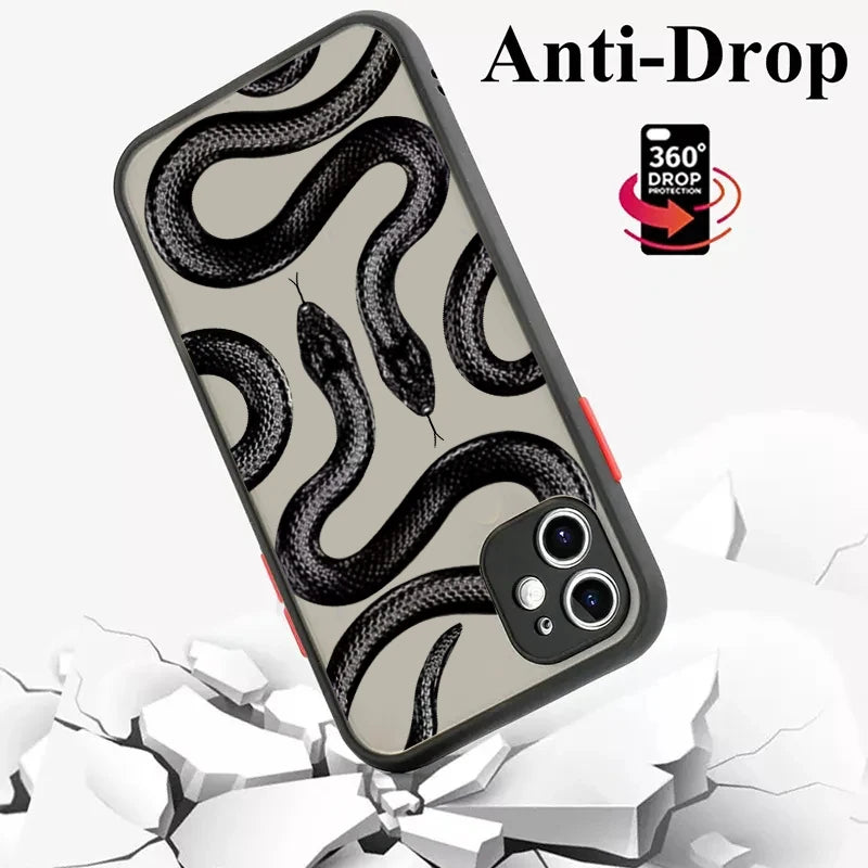 Snake Graphic Hard Matte Phone Case For iPhone - IDefend