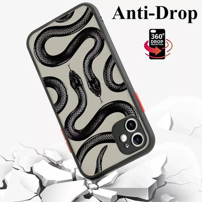 Snake Graphic Hard Matte Phone Case For iPhone - IDefend