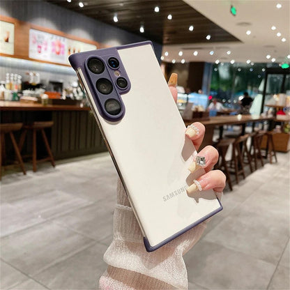 Luxury Camera Lens Glass Film Protection Four Corner Air Cushion Case for Samsung - IDefend