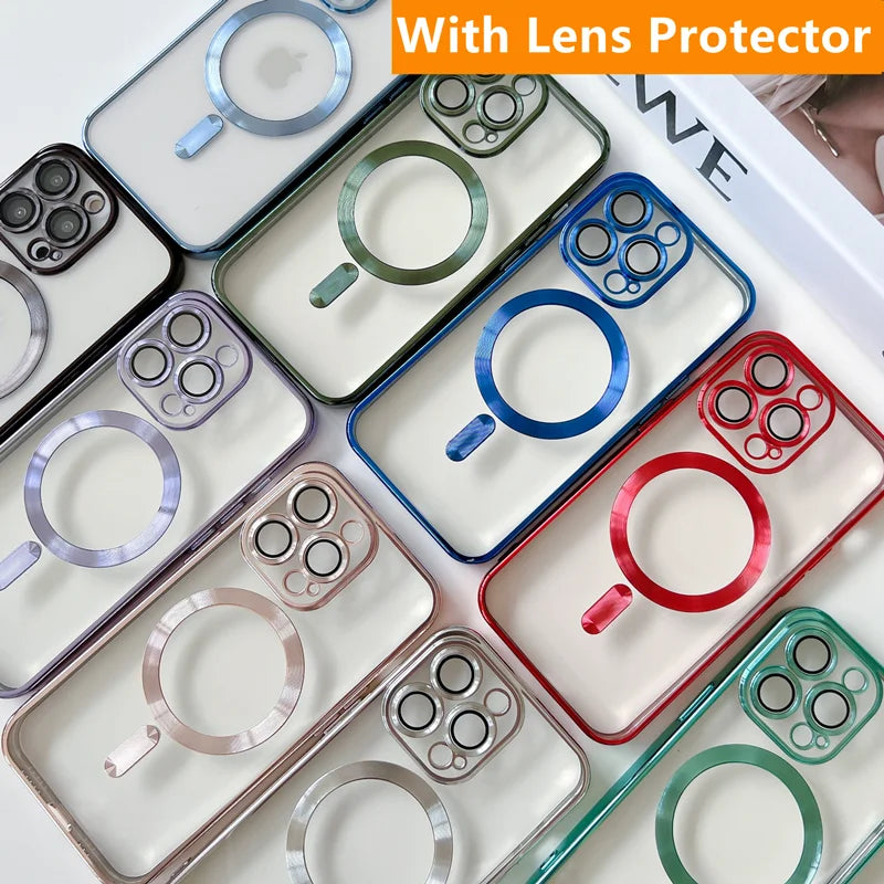 Magsafe Fashion Plating Lens Protector Case For iPhone - IDefend