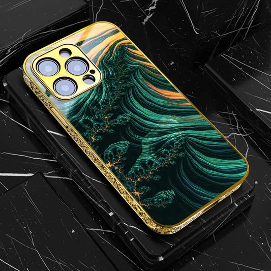 Golden Art Marble Design For iPhone Shockproof Gold Case For iPhone - IDefend