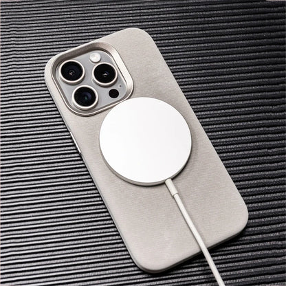 Luxury For MagSafe Fiber Leather Case For iPhone - IDefend