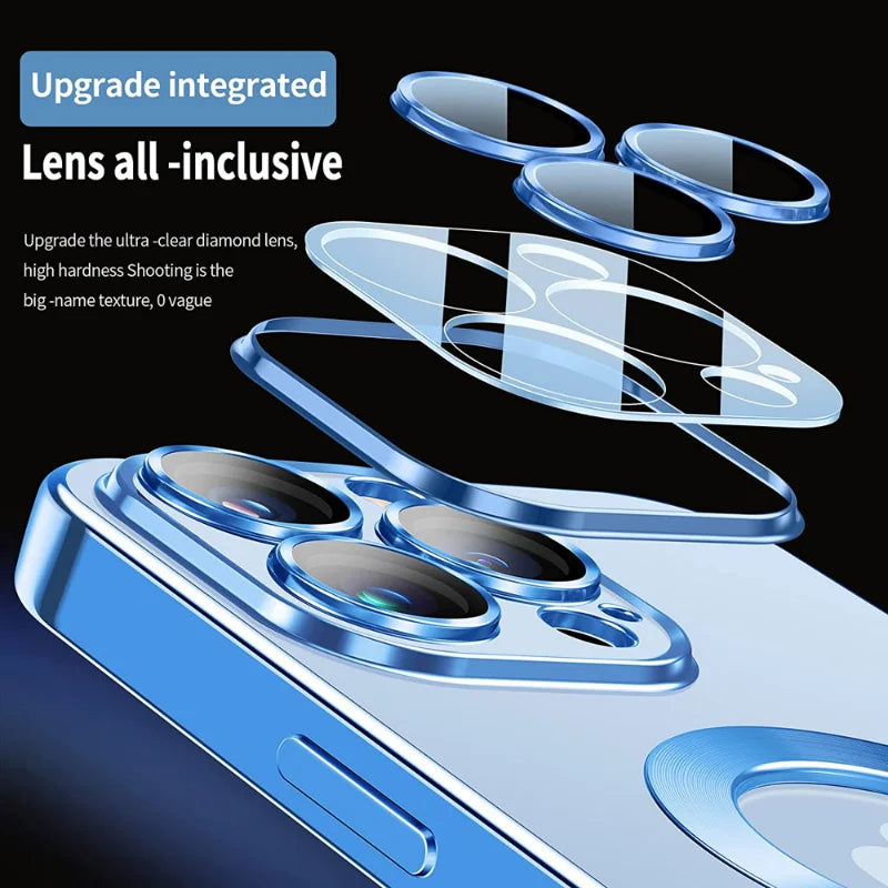 Magsafe Fashion Plating Lens Protector Case For iPhone - IDefend