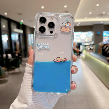 Liquid Flow Pattern Transparent Phone Case For iPhone - IDefend