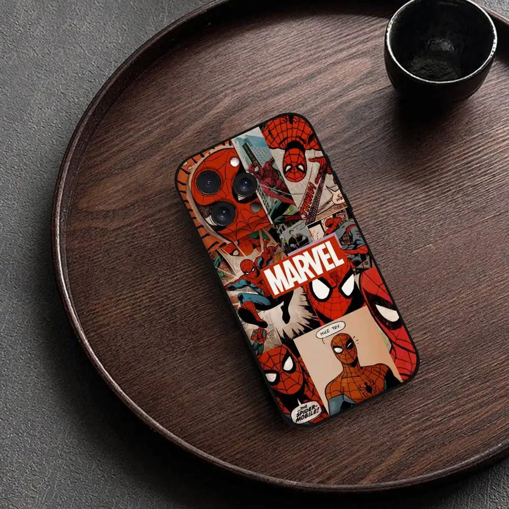 M-Marvel S-Spider-Man Phone Case For IPhone 17 15 Pro Max 14 Pro 12 11 13 Mini X XR XS 16 Plus SE Back Cover
