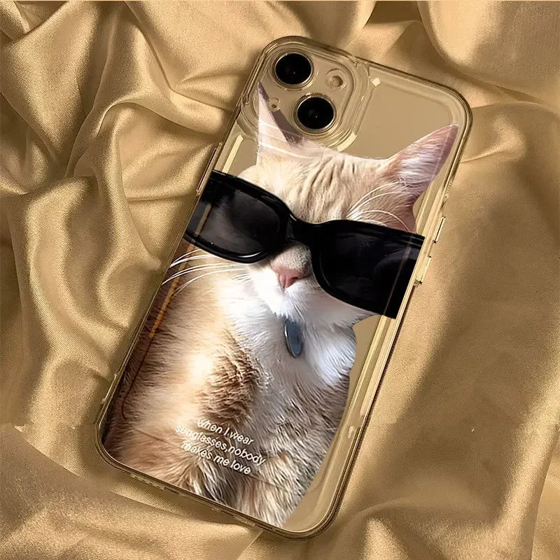 sunglasses cat dog Phone case For iPhone - IDefend