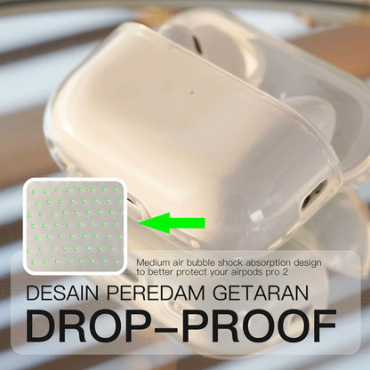 Clear Case Compatible with AirPods Pro 4 3 2 1, Soft TPU Protective Cover [Anti-Yellowing] [Shockproof] with Lanyard