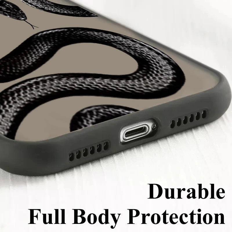 Snake Graphic Hard Matte Phone Case For iPhone - IDefend