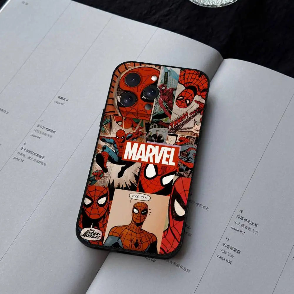 M-Marvel S-Spider-Man Phone Case For IPhone 17 15 Pro Max 14 Pro 12 11 13 Mini X XR XS 16 Plus SE Back Cover