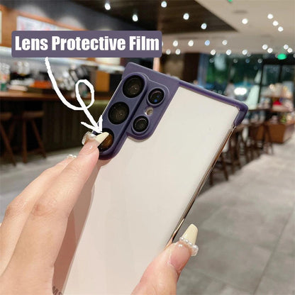 Luxury Camera Lens Glass Film Protection Four Corner Air Cushion Case for Samsung - IDefend