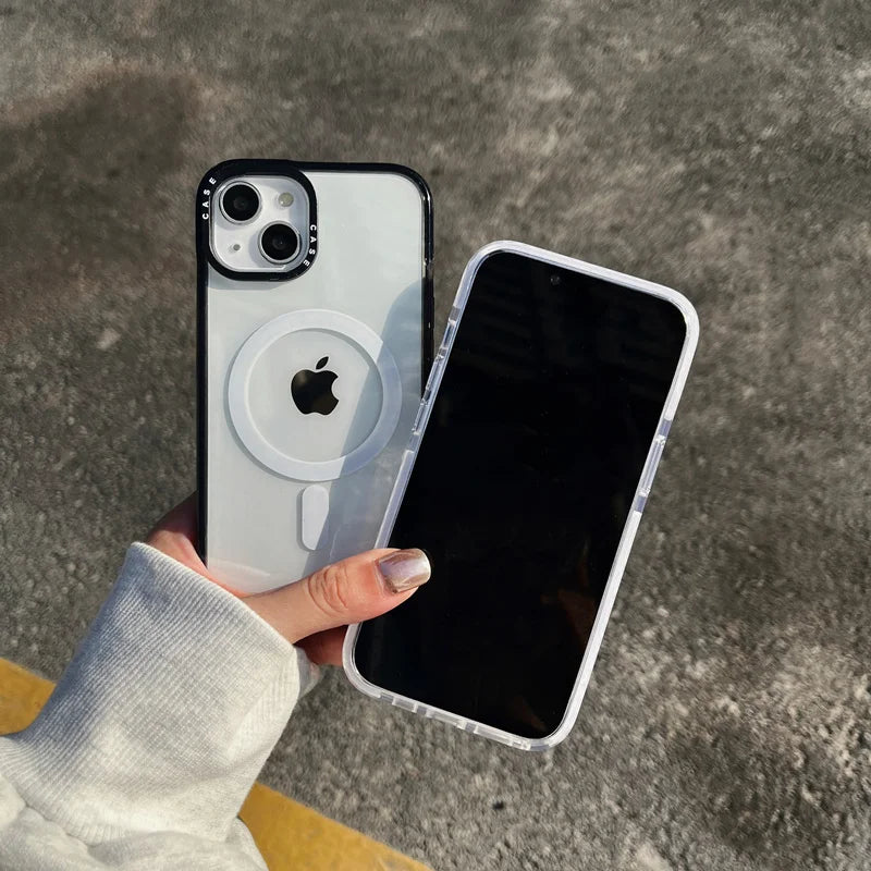 Magnetic Magsafing clear anti-fall case for iphone