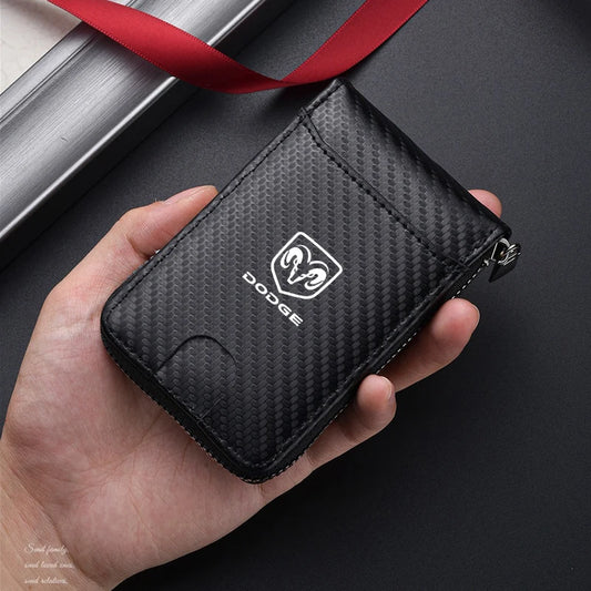 Car Driving Documents ID Card Holder Purse Wallet Case for Dodge SXT DART Challenger RAM 1500 Charger Avengr Auto Accessories