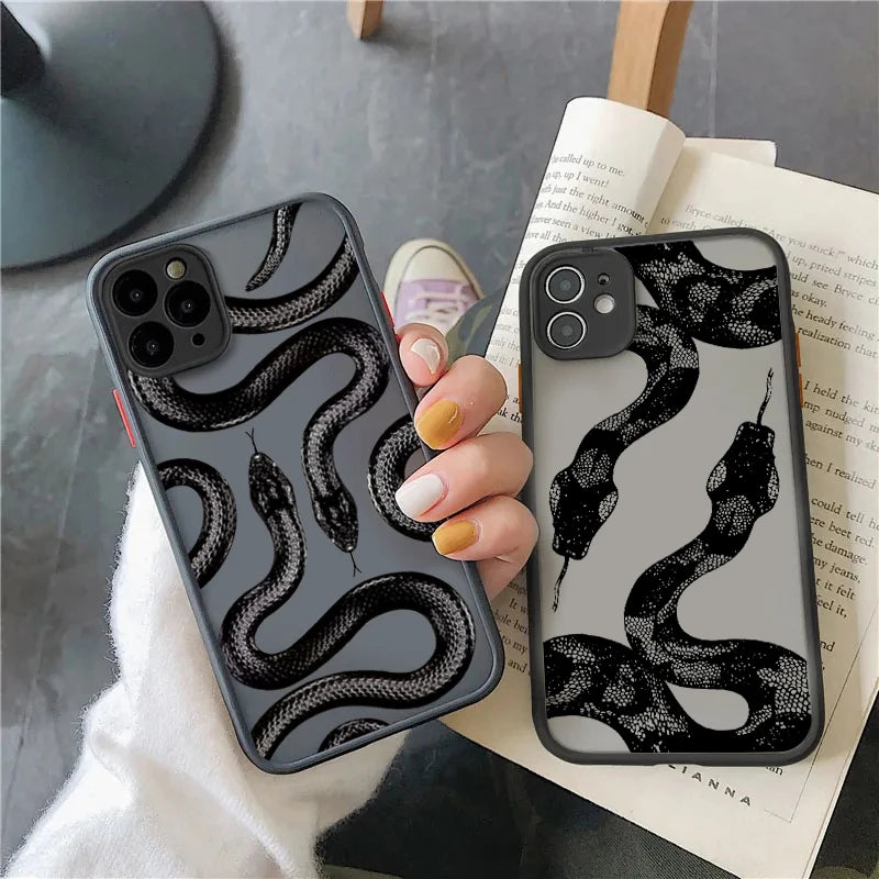 Snake Graphic Hard Matte Phone Case For iPhone - IDefend