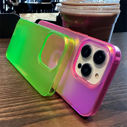 Luxury Colorful Laser Matte Clear Silicone Soft Case For iPhone - IDefend