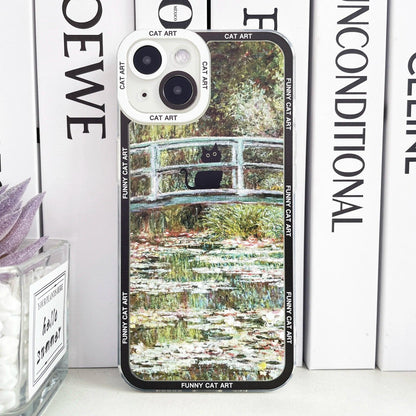 Claude Monet Van Gogh Funny Cat Art Phone Case For iPhone - IDefend