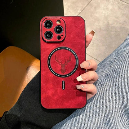 Luxury Magsafe Wireless Charge Deer Cortex Phone Case For iPhone - IDefend