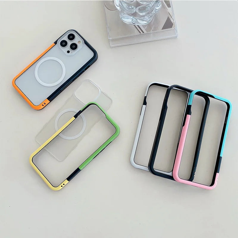 Magnetic Matte Back Panel Phone Case For IPhone