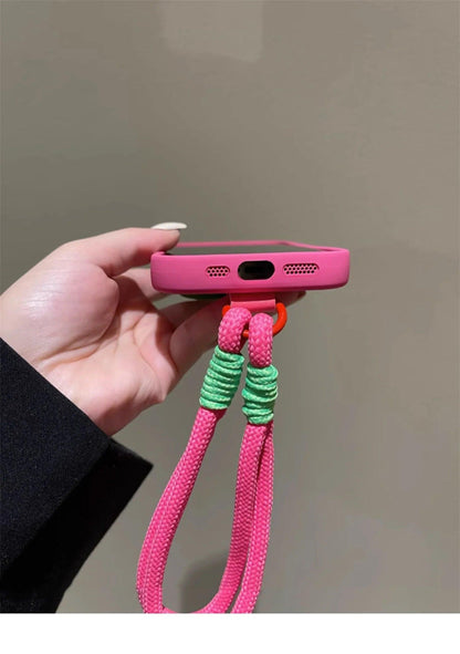 Love Mirror Stand Portable Anti-Lost Hand Strap Simple Phone Case For iPhone - IDefend