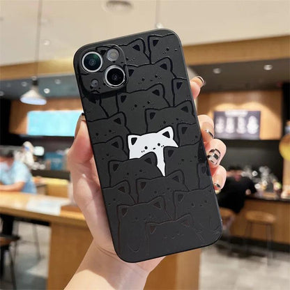 Cute Cartoon Cat Phone Cover For iPhone - IDefend