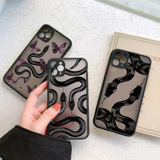 Snake Graphic Hard Matte Phone Case For iPhone - IDefend