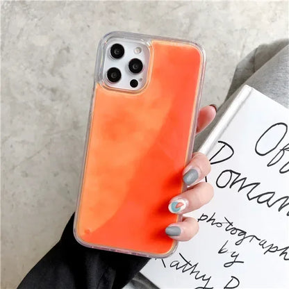 Night Glow Gloss Dynamic Sand Liquid Back Iphone case - IDefend