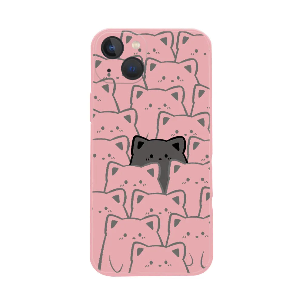 Cute Cartoon Cat Phone Cover For iPhone 0.1 - IDefend