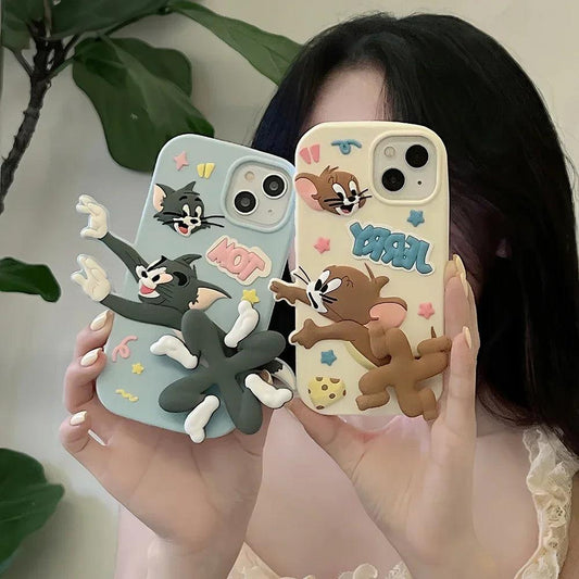 Tom and Jerry Rotatable Tail Phone Case for IPhone - IDefend