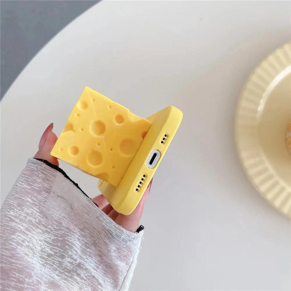 Cute Mouse Cheese Pinch Relieve Stress Soft Silicone Phone Case For iPhone