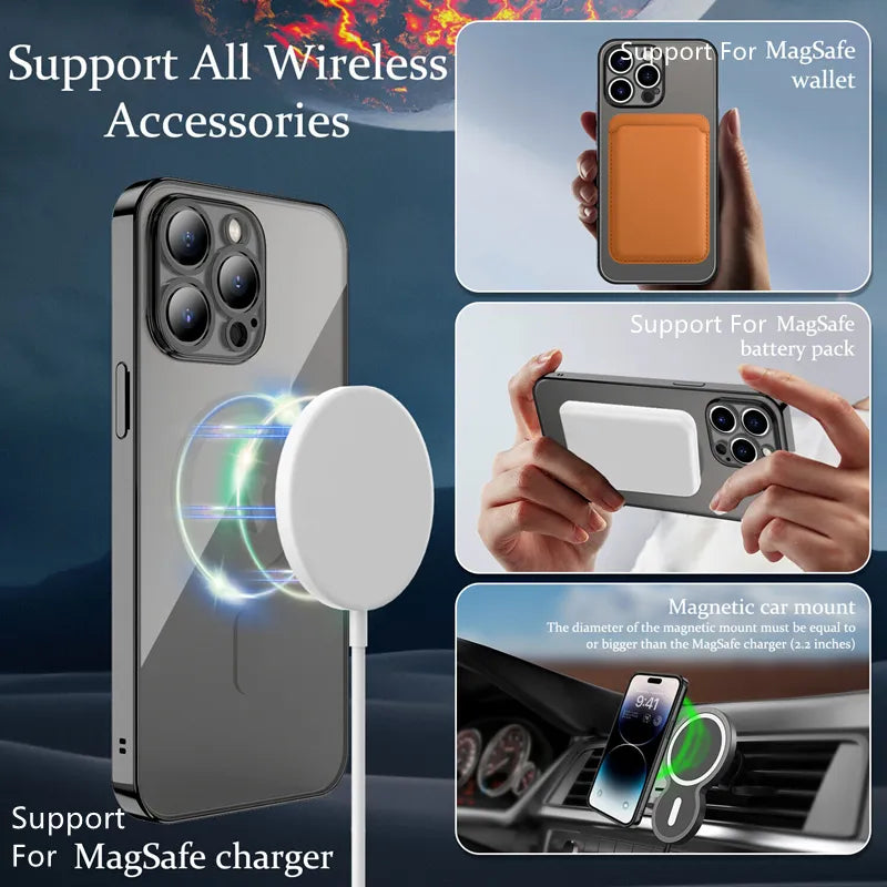 Magsafe Fashion Plating Lens Protector Case For iPhone - IDefend