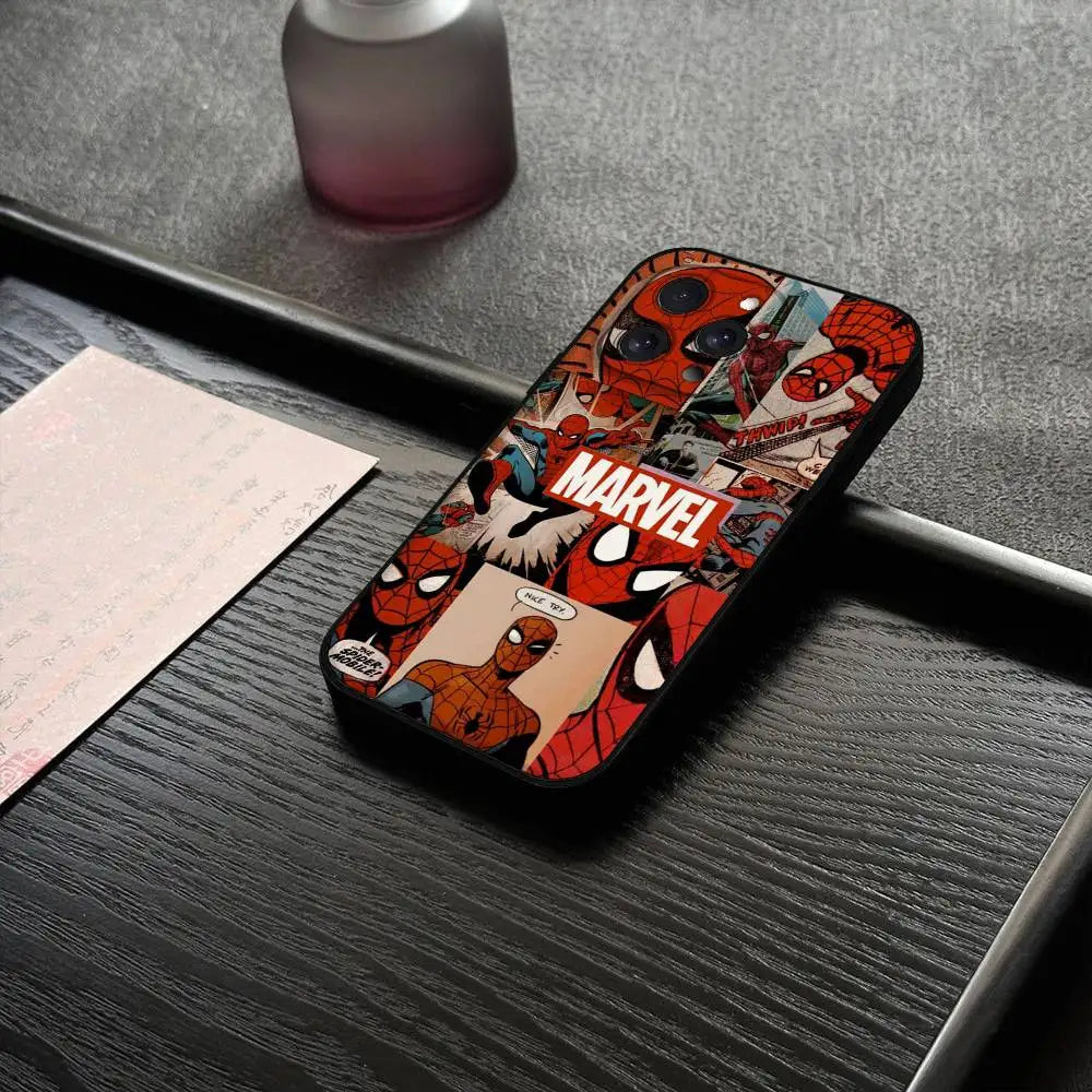 M-Marvel S-Spider-Man Phone Case For IPhone 17 15 Pro Max 14 Pro 12 11 13 Mini X XR XS 16 Plus SE Back Cover