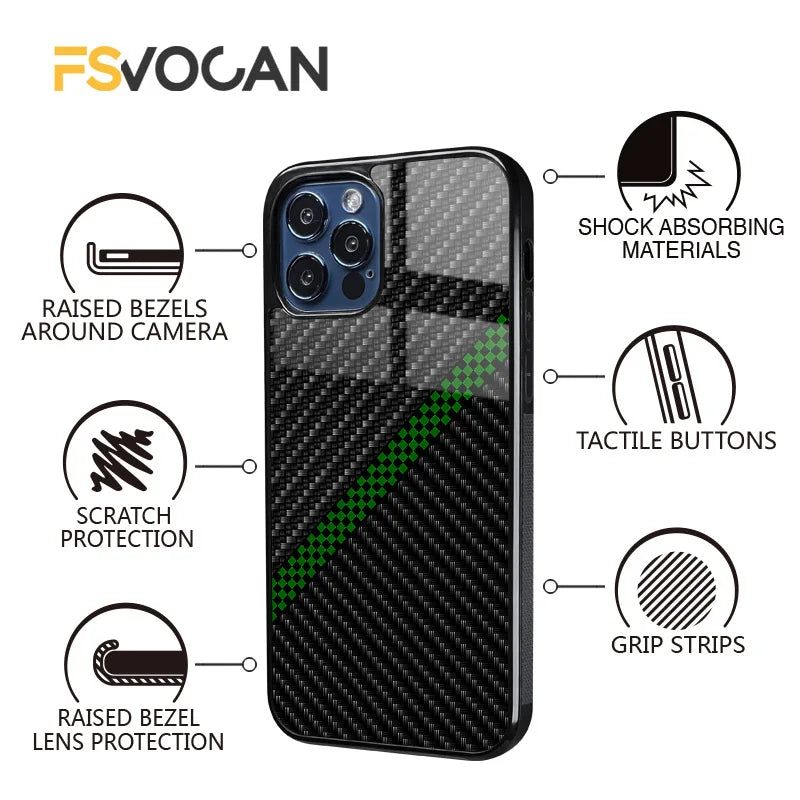 Carbon Fiber Pattern Slim Case For iPhone