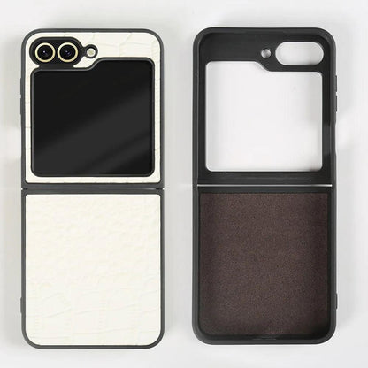 Luxury Hand Crafted Genuine Leather Case For Samsung Galaxy Z Flip - IDefend