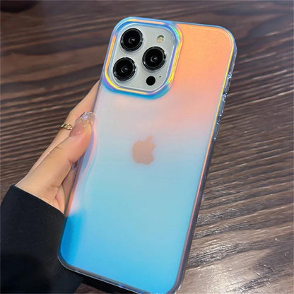 Luxury Colorful Laser Matte Clear Silicone Soft Case For iPhone - IDefend